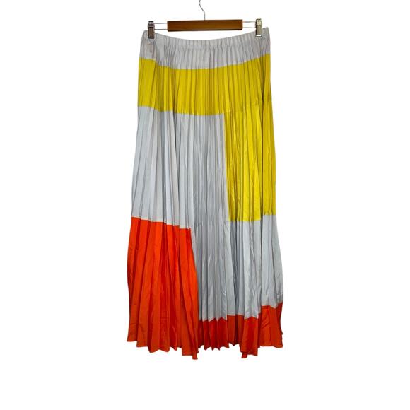 Anthropologie Field of Vision Colorblock Pleated Maxi Skirt Women's Size 10 - Picture 6 of 11